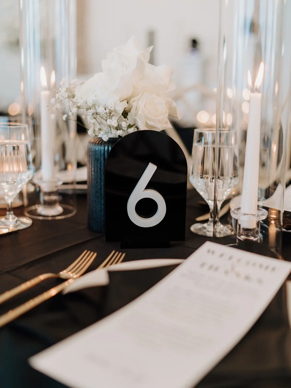 Set of Black Arched Number Plaques with White Numbers (1-10)